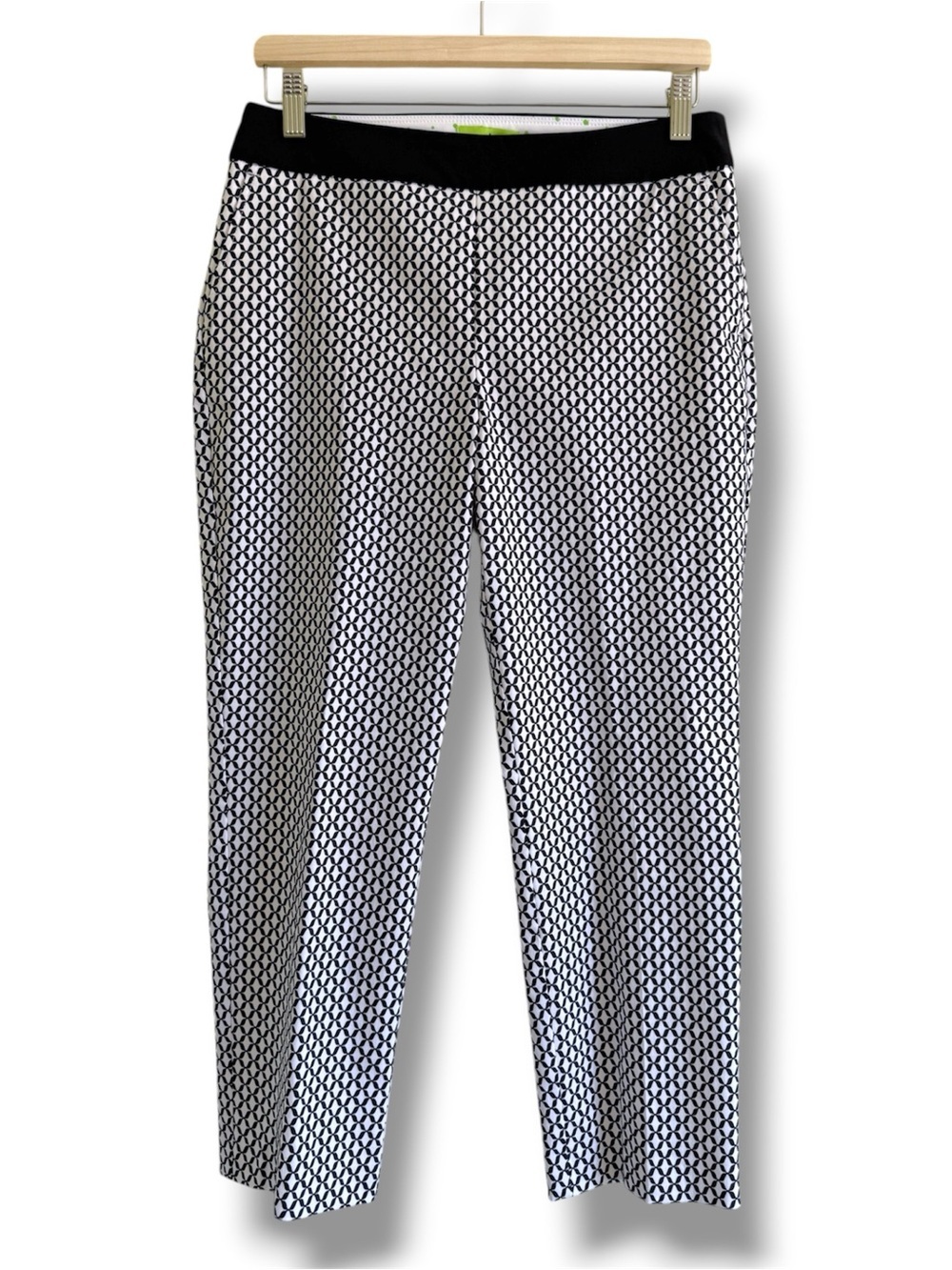 Swing Control Black and White Geometric Cropped Pants Size 10 Made in Canada